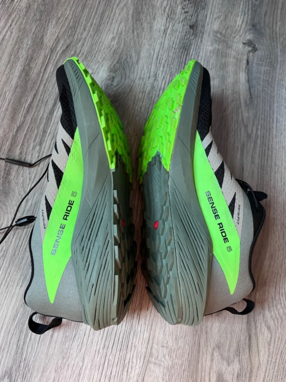 Salomon Sense Ride 5 Athletic Running Shoes Sneakers Men 10 Black Green